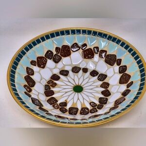Mosaic Decorative Bowl with Heart Pattern